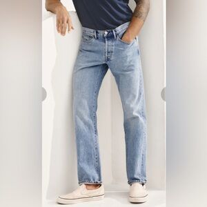 AYR The Normie Straight Leg Light Wash Button Fly Denim Size 38x32